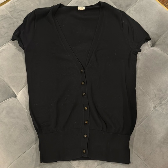 J Crew 100% Cotton Short Cap Buttoned Sleeve Cardigan Layer XS - Picture 1 of 5